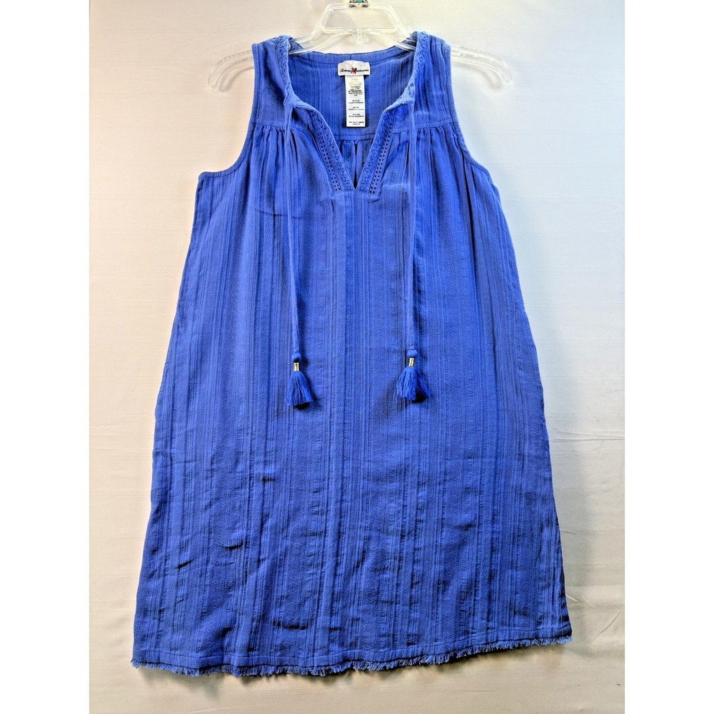 Tommy Bahama Womens Mykonos Cotton Gauze Cover‎ Up Blue sleeveless XXS